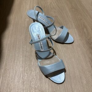 Manolo Blahnik Light Blue Strappy Sandals